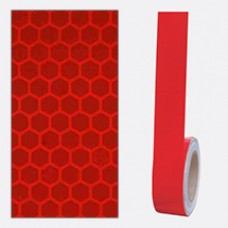 Bandă adezivă reflectorizantă tip fagure (roșu) — 5cm x 30m